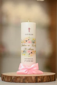 Personalised Name golden foil printed candle Premium